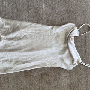 12th Tribe NWT Silk Slip Mini Dress Cowl Neck Cream
